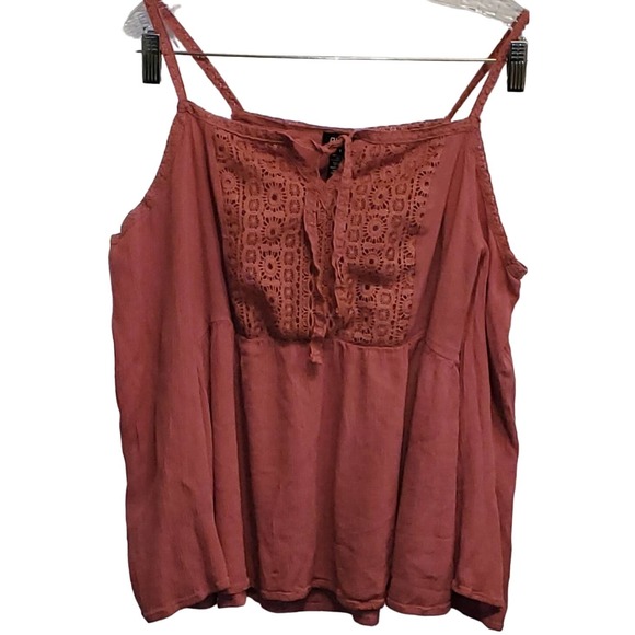 Rue 21 Flowy Pink Cold Shoulder Lace Accents Bell Sleeves Shirt Size Small - Picture 1 of 6